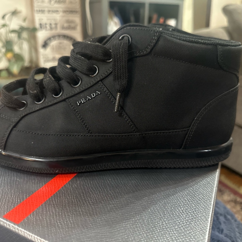 Prada Men's Black Canvas Sneakers
